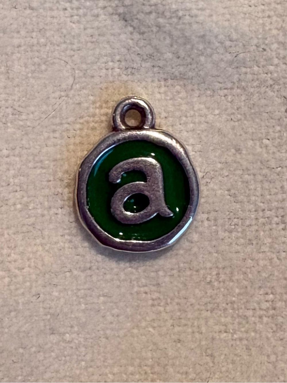 James Avery Enamel Initial Disc Charm "A"
